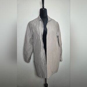 Eileen Fisher Women's Open Front Cardigan, Silk Linen Blend, Tan Beige, Size M